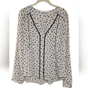 Astr Black and White Patterned Blouse
